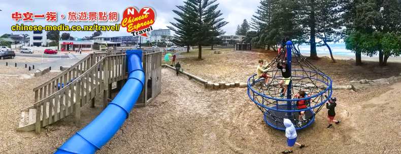 Orewa Beach 奧雷瓦海灘 人造沙灘 救生員 兒童遊樂場 燒烤野餐